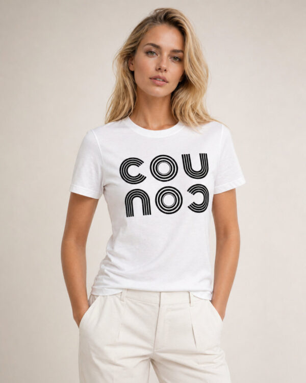 COU COU T-Shirt Offwhite / Schwarz Glitzer