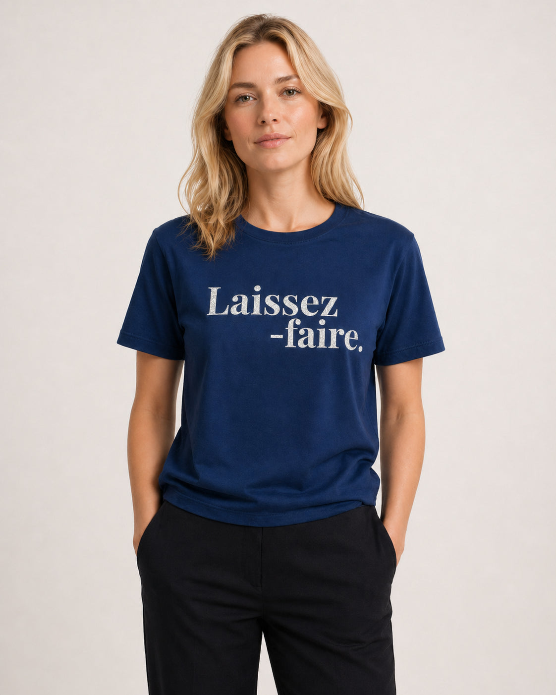 Laissez-Faire T-Shirt Petrol / Weißglitzer