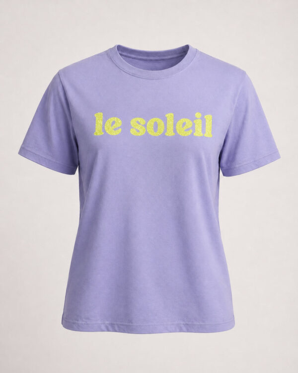 Le Soleil T-Shirt Violet / Neongelb Glitzer