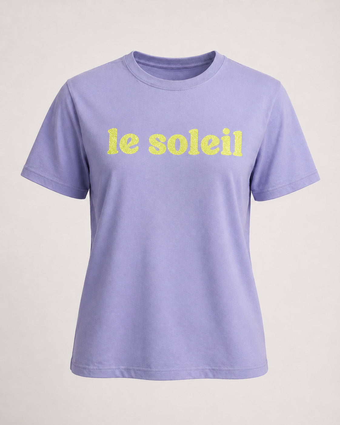 Le Soleil T-Shirt Violet / Neongelb Glitzer
