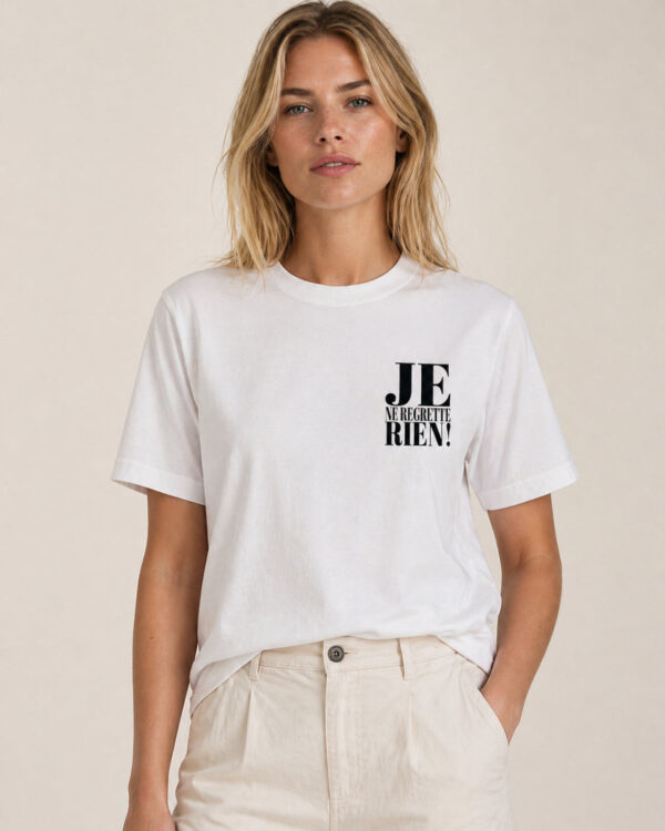 Je ne regrette Rien! T-Shirt Backprint Offwhite /Schwarz