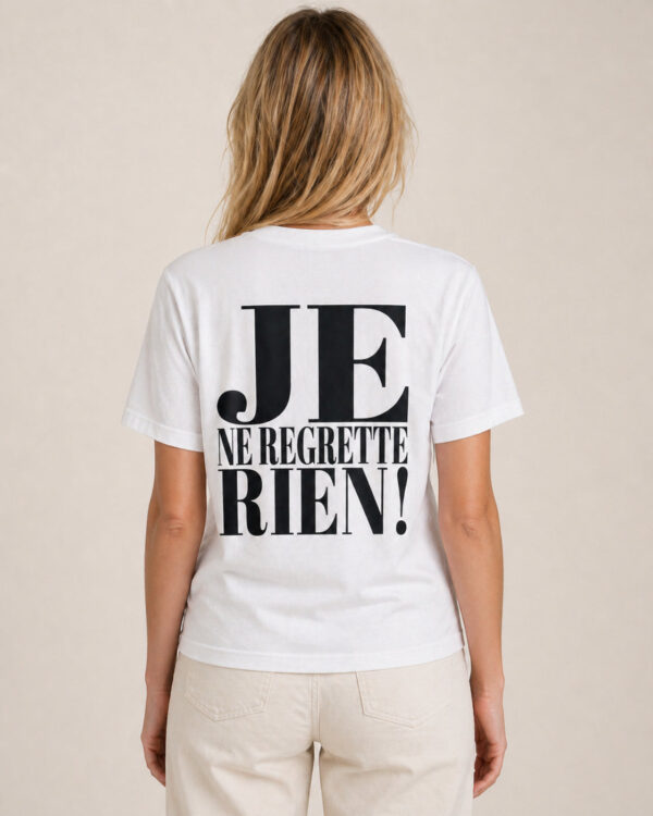 Je ne regrette Rien! T-Shirt Backprint Offwhite /Schwarz