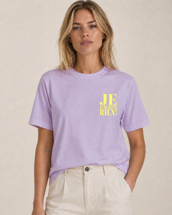 Je ne regrette Rien! T-Shirt Lavendel / Neongelb