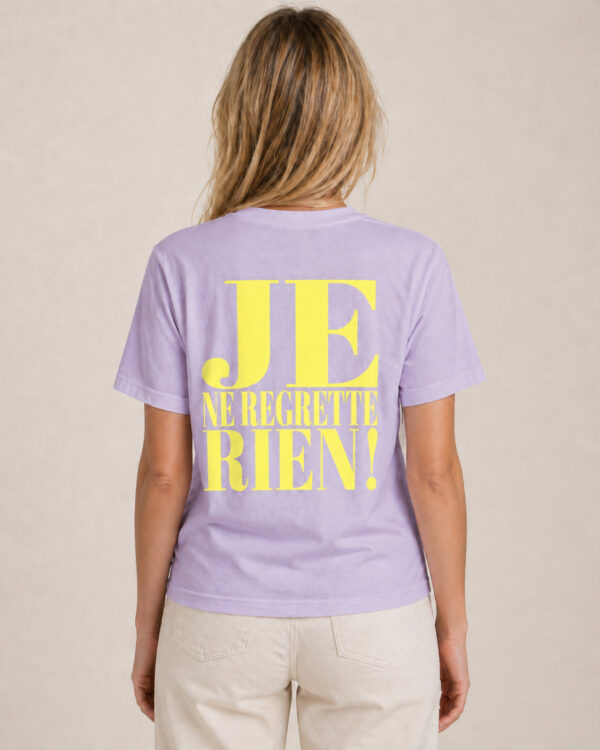 Je ne regrette Rien! T-Shirt Lavendel / Neongelb