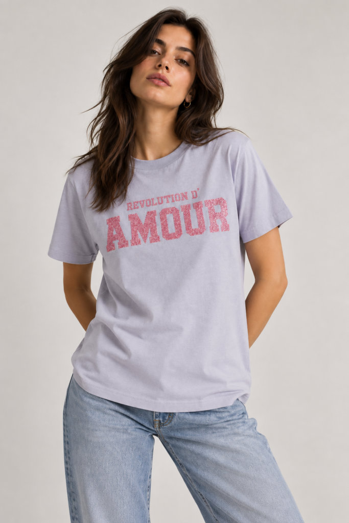Révolution d’amour T‑Shirt – Flieder / Pink