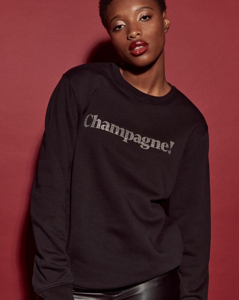 Cozy up, sweater season arrives! Time for warmth, comfort, and a glass of champagne! 🥂 #bonjourben #sweaterseason #champagne #autumn