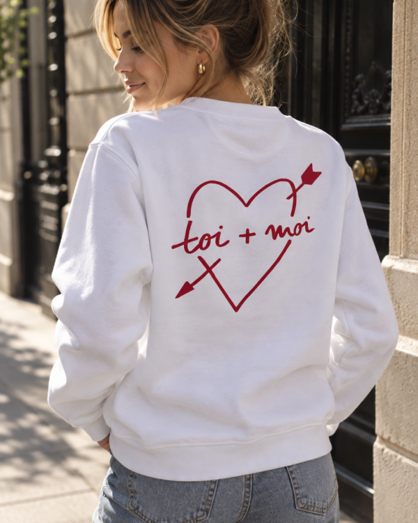 Toi et Moi Sweatshirt – Weiß / Rot – Rückseite