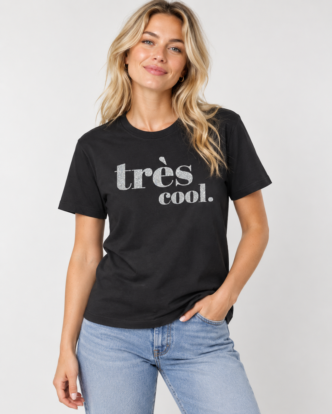 très cool. T‑Shirt – Schwarz / Silber