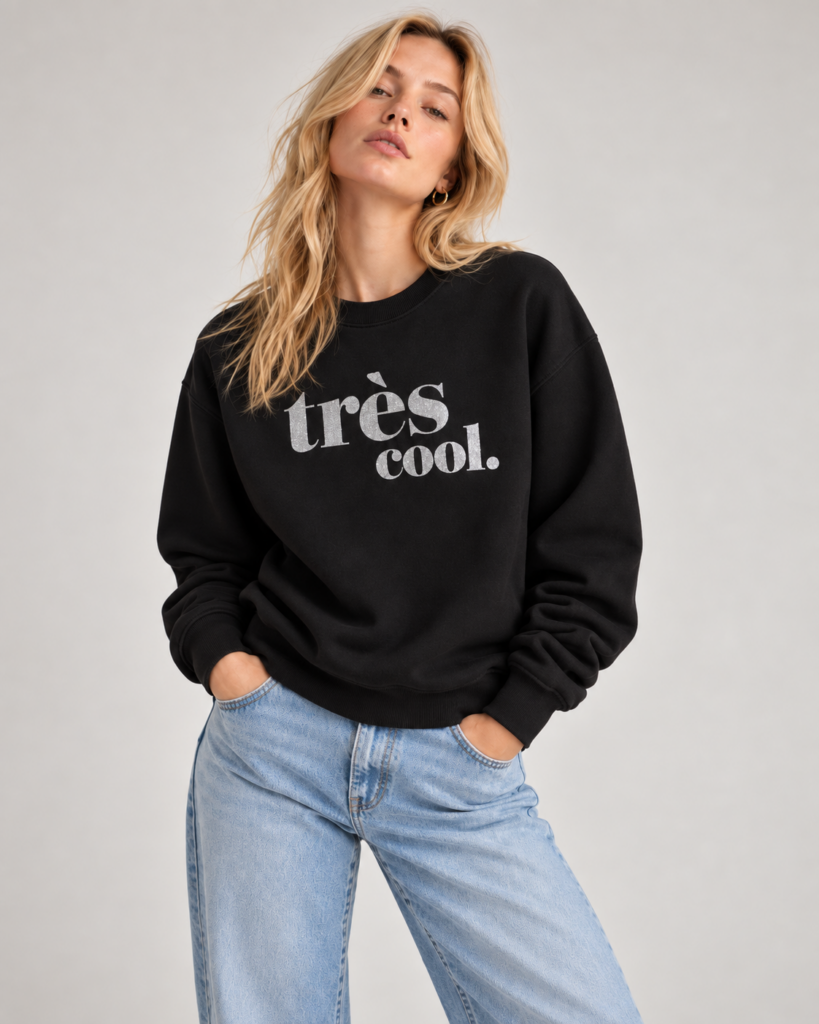 très cool. Sweatshirt – Schwarz / Silber
