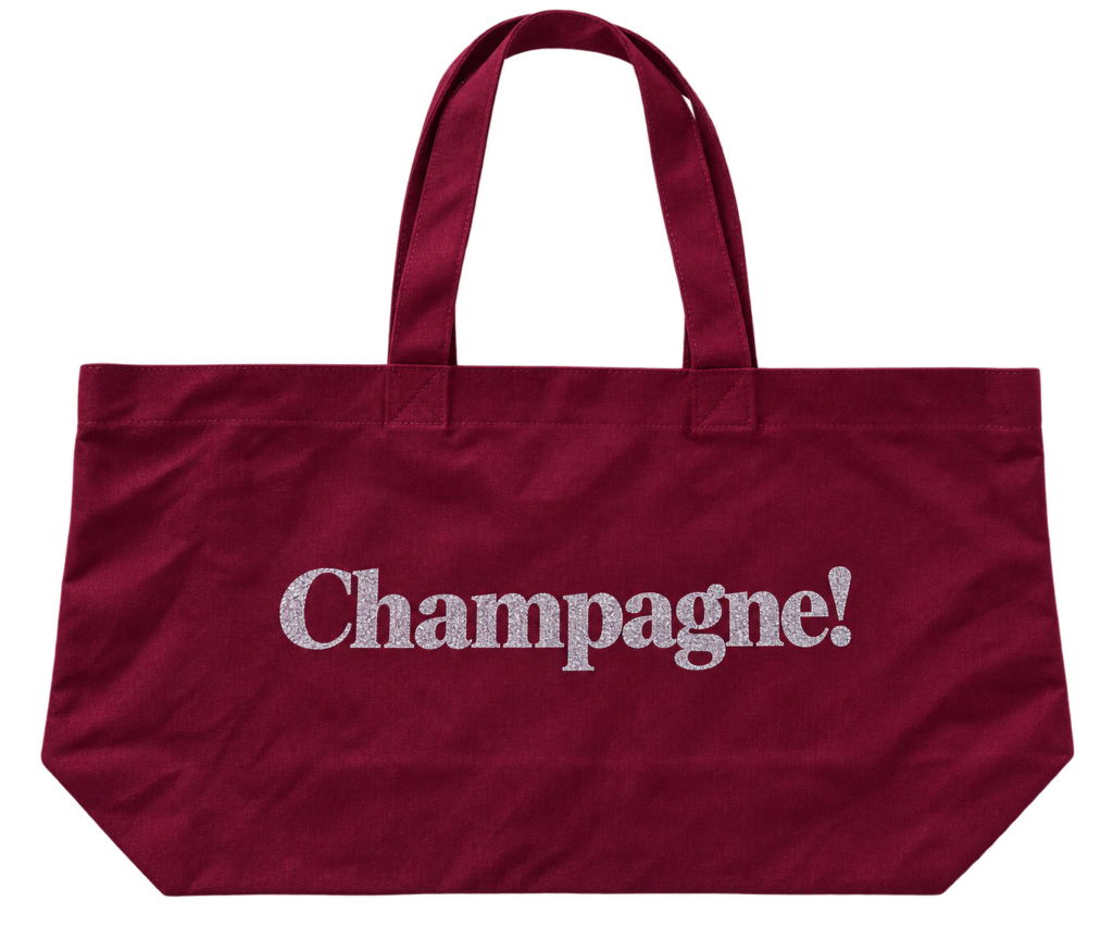 champagne Shopping Bag – Bordeaux / Glitzer