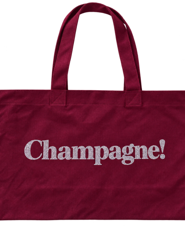 champagne Shopping Bag – Bordeaux / Glitzer