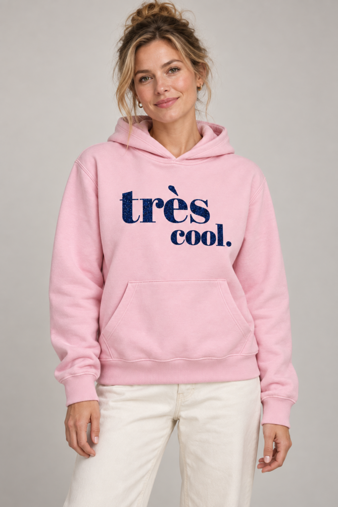 très cool. Hoodie – Rosa / Blau Glitzer